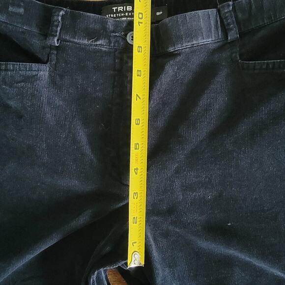 Tribal Corduroy Stretch Extensible Straight Leg Pants Black Sz 8 PETITE Preppy - Picture 7 of 10